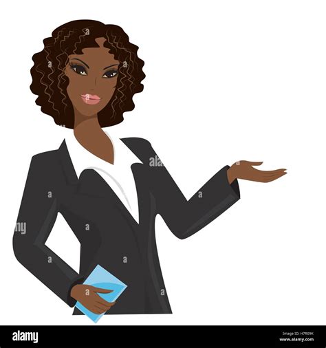 african american business woman, cartoon vector illustration Stock ...