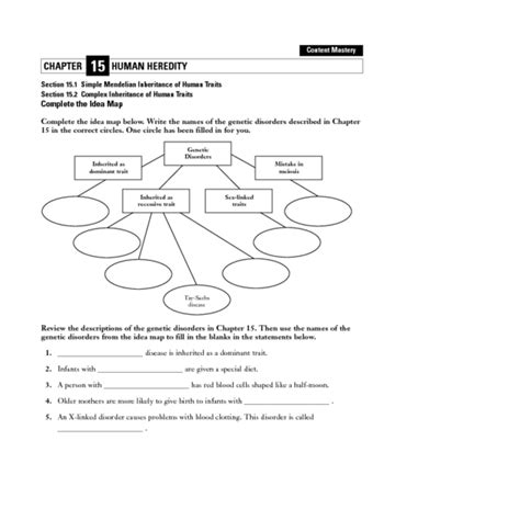 Human Heredity Traits Worksheet for 9th Grade | Lesson Planet