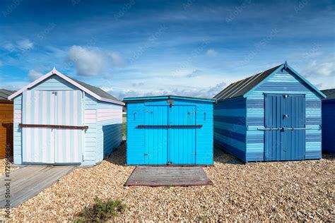 Hayling Island Beach Huts Stock Photo | Adobe Stock