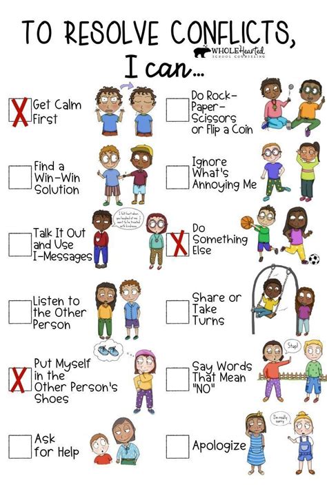 Conflict Resolution Skills For Youth Worksheet