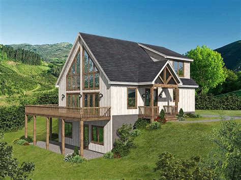 Plan 52164 | Hillside House Plan with 1770 Sq Ft, 4 Bedrooms, 3 F