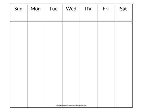 Blank Calendar Printable - My Calendar Land