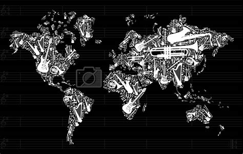 Royalty Free Vector | Music World Map by cienpies