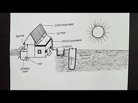 Diagram Of Rainwater Harvesting || How To Draw Rain Water Harvesting Diagram || Save Water - YouTube