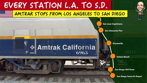 Amtrak Los Angeles to San Diego train map: Info about each station - YouTube