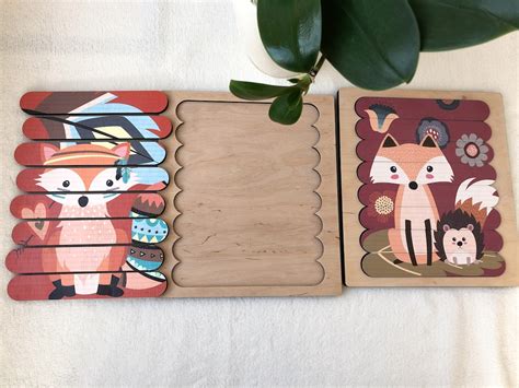 Wooden Animal Puzzle Wood Puzzle Animal Figure Toddler Puzzle | Etsy