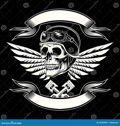 Motor Skull Vector Graphic. Motorcycle Vintage Stock Vector - Image: 55456901