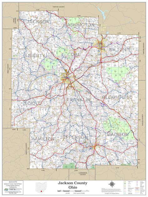 Jackson County Ohio 2020 Wall Map | Mapping Solutions