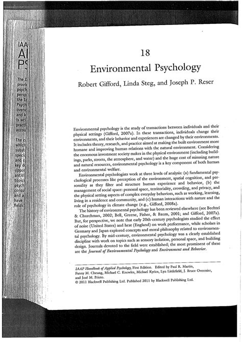 (PDF) Environmental Psychology