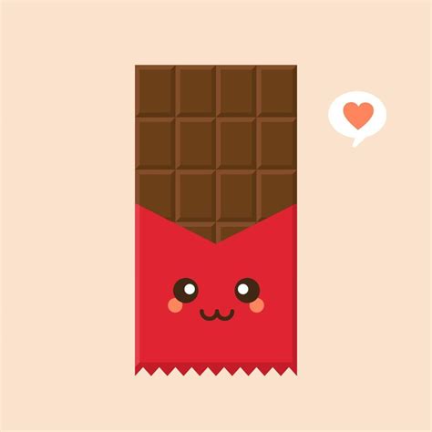 Cute and kawaii Chocolate bar character icon. Flat illustration of ...