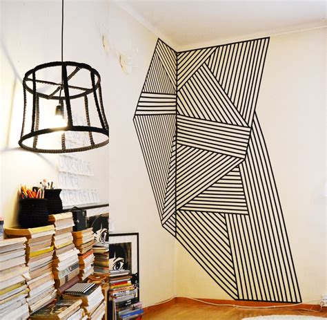 Wall decoration made with black plastic tape, size 200x260cm // by Molla Mills | Tape wall art ...