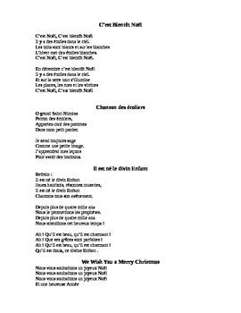 Parole des Chansons de Noel... French Christmas Songs Lyrics | TPT