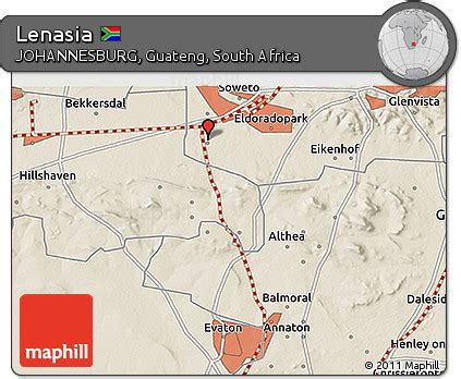 Free Shaded Relief 3D Map of Lenasia