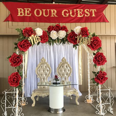 Beauty and the Beast themed wedding Sweetheart table | Beauty and the ...