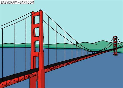How to Draw the Golden Gate - Easy Drawing Art