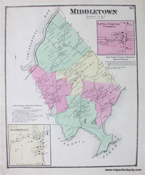 Middletown - Antique Maps and Charts Original, Vintage, Rare Historical Antique Maps, Charts ...