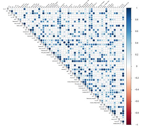 r - Correlogram with Question Marks Along the Diagonal - Stack Overflow