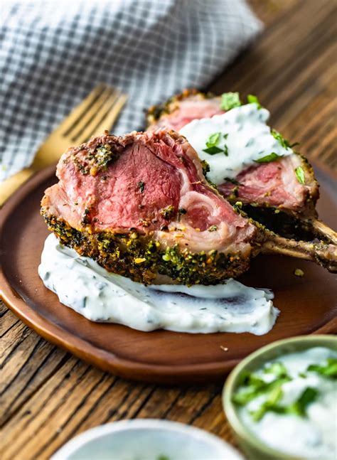 Herb Crusted Rack of Lamb Recipe with Mint Yogurt Sauce