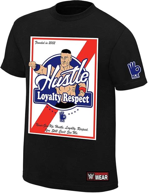 WWE John Cena "Hustle, Loyalty, Respect" Authentic T-Shirt, XL: Amazon.co.uk: Clothing