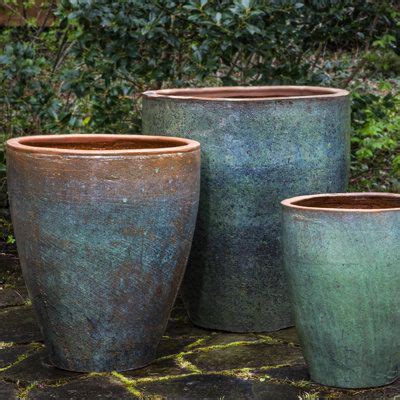 Dakota Fields Borger 3 - Piece Glazed Terracotta Pot Planter Set ...