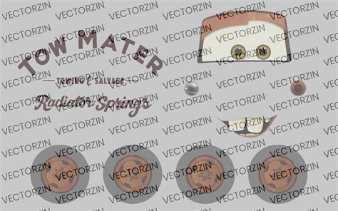 Coches Tow Mater Vector Digital Decals Clipart Eps Jpg Png Pdf - Etsy