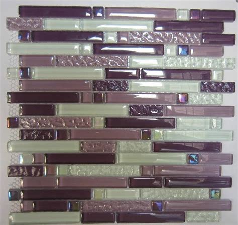 Purple glass mosaic tile backsplash SGMT063 white glass tiles kitchen ...