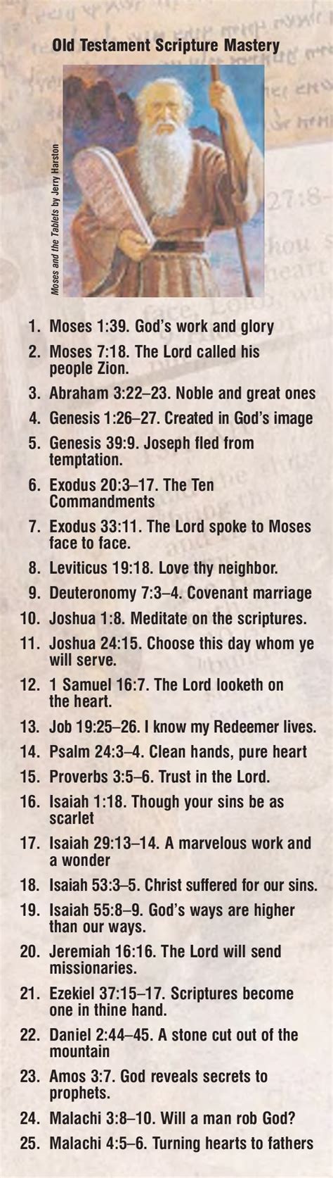 Old Testament scripture mastery bookmark. #ldsseminary #lds #bible ...