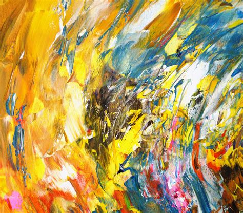 Yellow And Blue Abstraction L 1 - large abstract painting art for sale