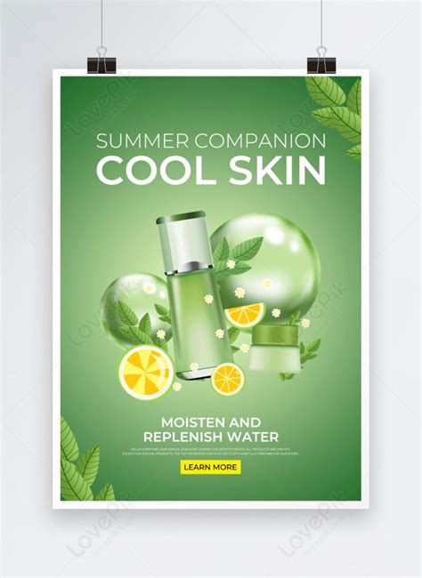 Creative green skin care product poster template image_picture free ...