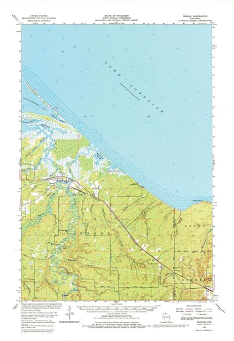 Odanah Wisconsin Topographic Map 1964 | Etsy