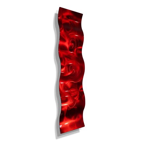 Red Metal Wall Sculpture Modern Metal Accent Abstract Indoor - Etsy