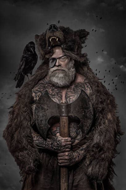 Wall Art Print Viking warrior Odin man with crows | Gifts & Merchandise ...