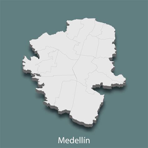 Premium Vector | 3d isometric map of medellin is a city of colombia