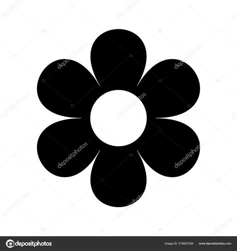 Flat flower icons silhouette isolated on white. Cute retro design. daisy — Stock Vector © YuliaR ...