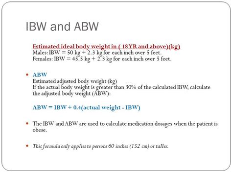 ibw calculation formula at DuckDuckGo | Ideal body weight, Body weight, Greater than