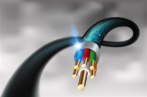 High speed fiber optic cable close up 681914 Vector Art at Vecteezy