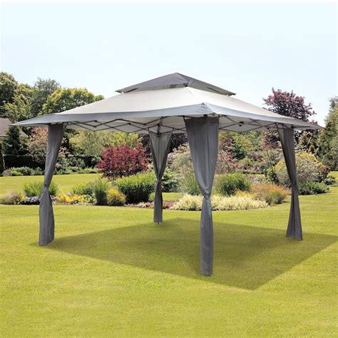 4M Large Pop Up Portable Patio Gazebo Grey Marquee with Storage Bag ...