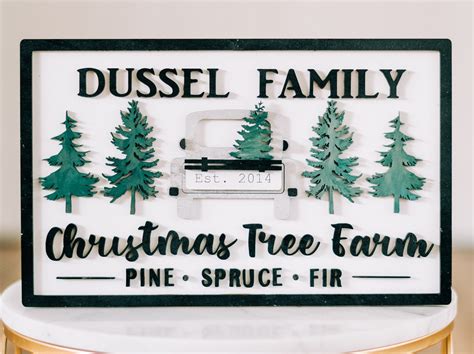 Personalized Christmas Tree Farm Sign Farmhouse Christmas - Etsy