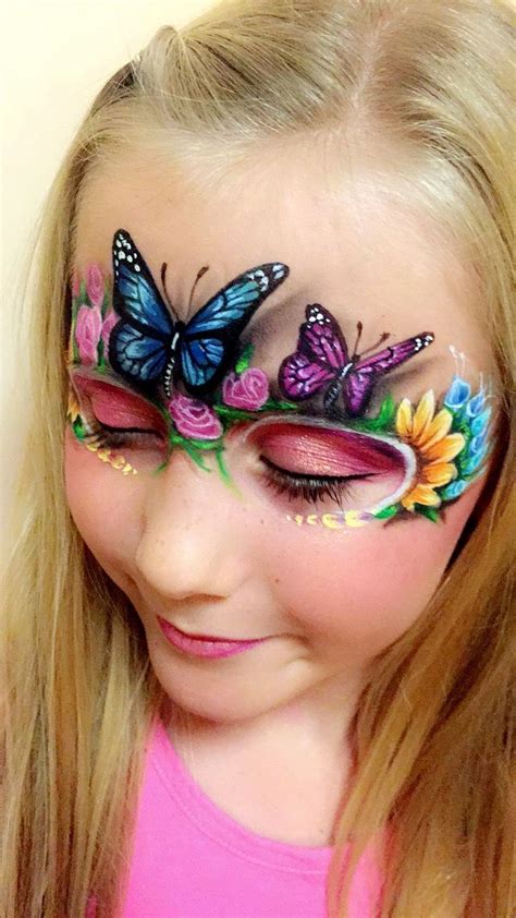 Butterfly face painting by Kel Mcilwain #butterflyfacepainting #butterflyfacepaint #3Dbutterfly ...