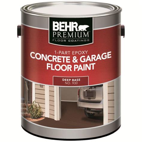 Behr BEHR PREMIUM FLOOR COATINGS 1-Part Epoxy, Concrete & Garage Floor Paint, Deep Base, 3.43 L ...