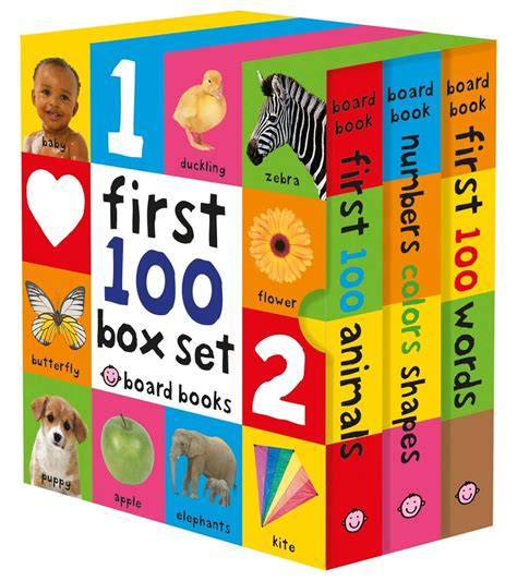 First 100 Board Book Box Set (3 books): First 100 Words, Numbers Colors Shapes, and First 100 ...