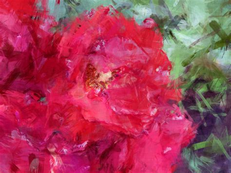 Oil Painting Red Flowers Free Stock Photo - Public Domain Pictures