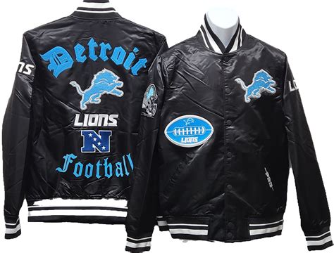 Detroit Lions Pro Standard Old English Rib Satin Jacket - 197811482061