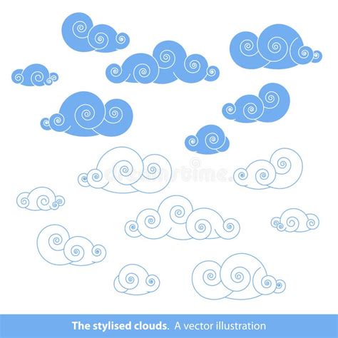 Stylised Clouds Stock Illustrations – 191 Stylised Clouds Stock ...