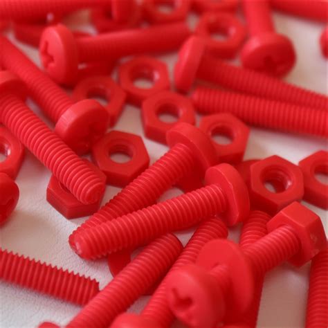 20x Red Screws Plastic Nuts & Bolts, Washers, M4 x 40mm, Anti-Corrosion 712195705560 | eBay