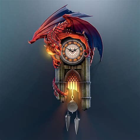 Sculptural Dragon Wall Clock | Reloj de pared, Dragones, Catedral