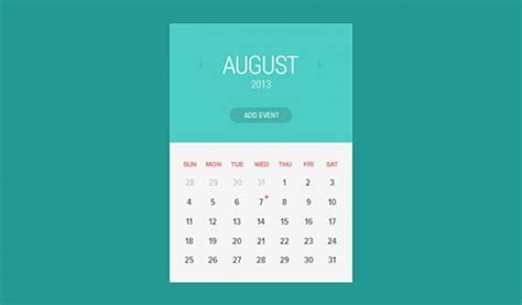 Free PSD | Widget calendar flat style