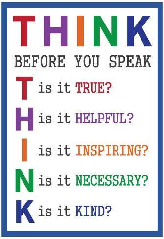 Think Before You Speak Posters - AllPosters.ca