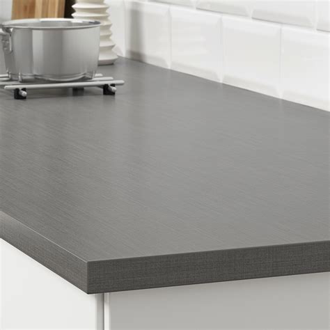 EKBACKEN custom made worktop dark grey linen effect/laminate 45.1-63 ...