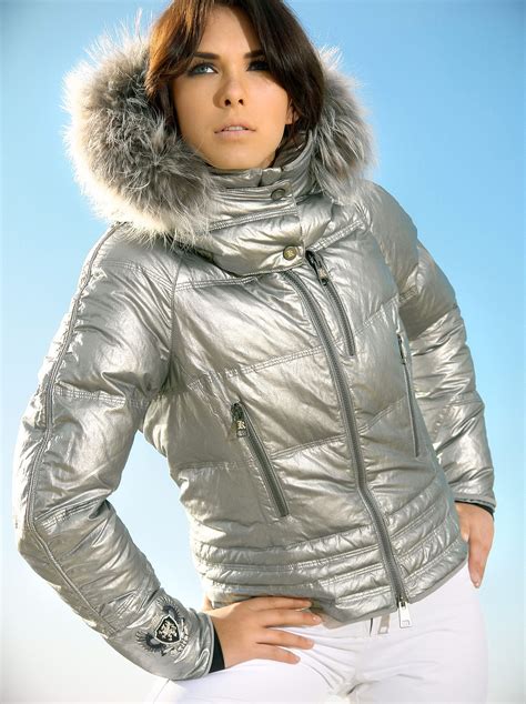 Stunning silver designer ski jacket with fur. #ski #jacket #aspen ...